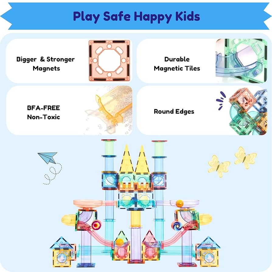 Amazon.com: GG TOYS Magnetic Marble Run – 208 PCS Magnetic